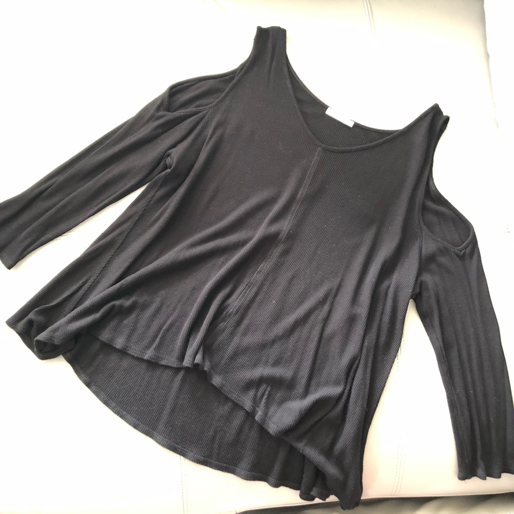 Black open shoulder top